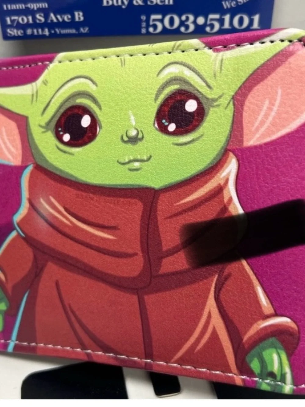 Bioworld Kids' Pink & Green Yoda Wallet